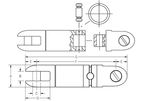 00550 Breakaway Swivel drawing